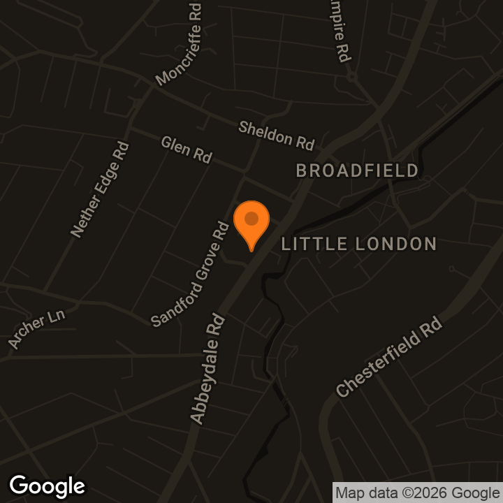 Map showing Abbeydale Road
