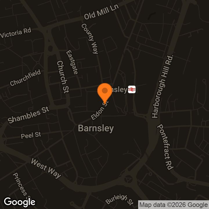 Map showing Barnsley Civic