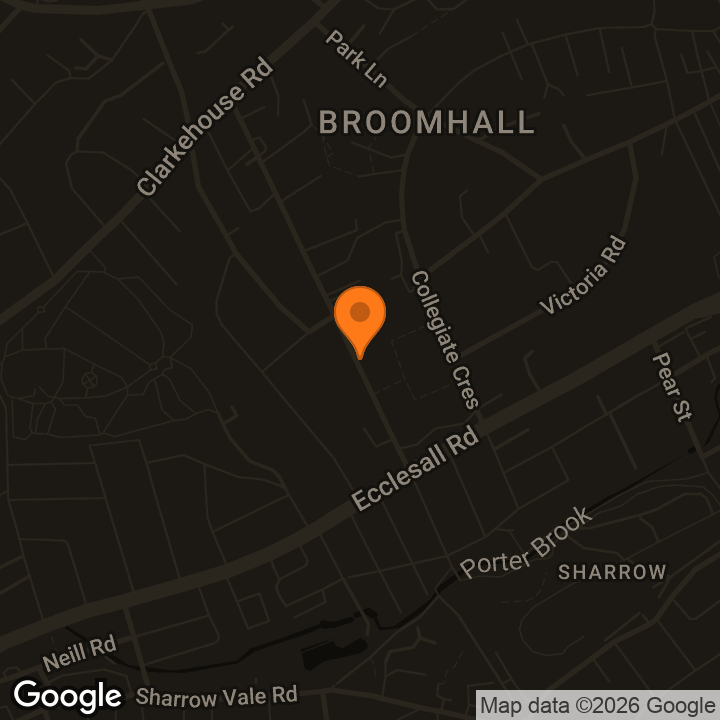 Map showing Beech House Hotel Sheffield