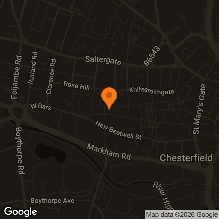 Map showing Chesterfield Borough Council