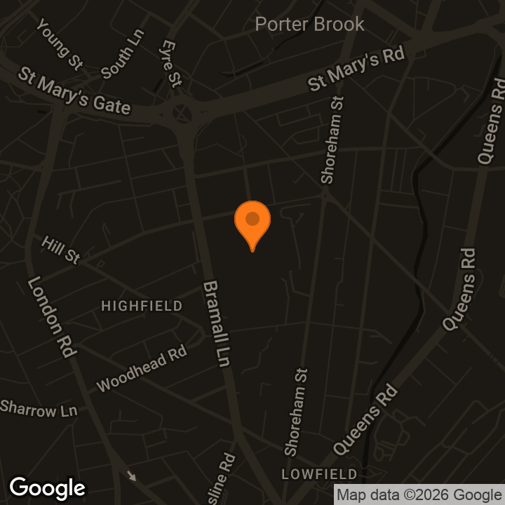 Map showing DoubleTree by Hilton Sheffield City