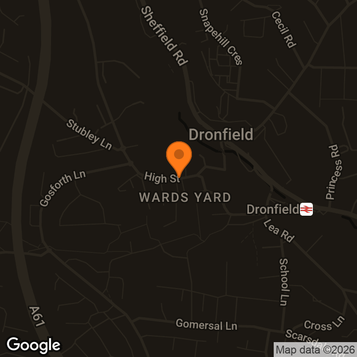 Map showing Dronfield Heritage Trust