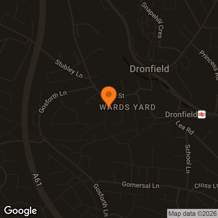 Map showing Dronfield Town Council