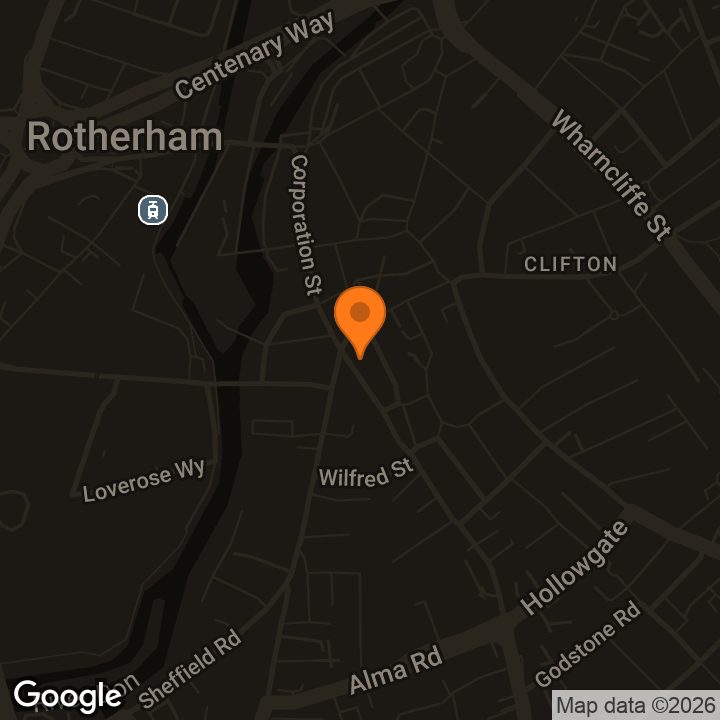 Map showing Empire Theatre Rotherham