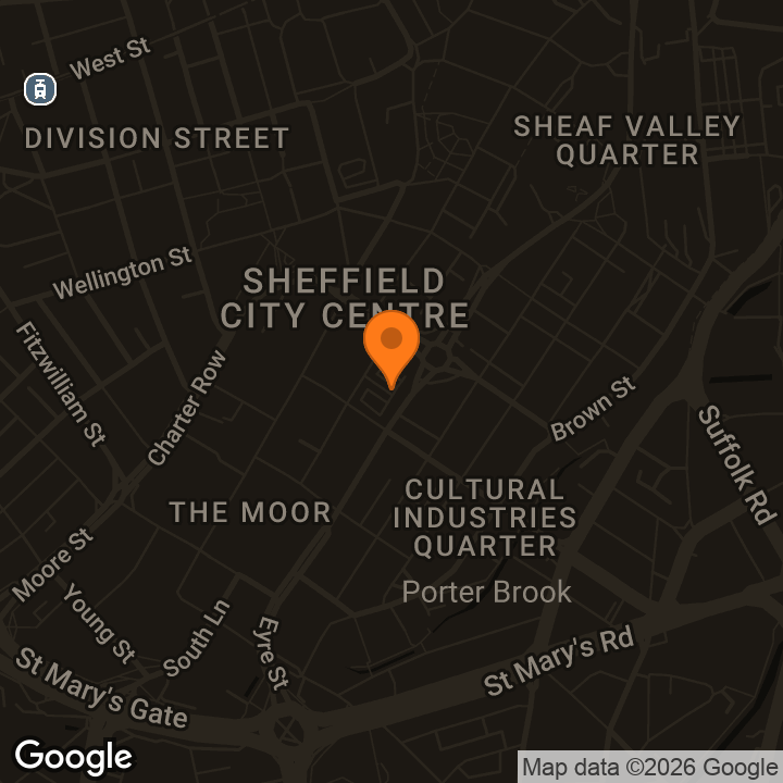 Map showing Hazy Club Sheffield