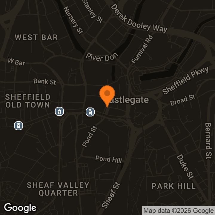 Map showing ibis Sheffield City Centre