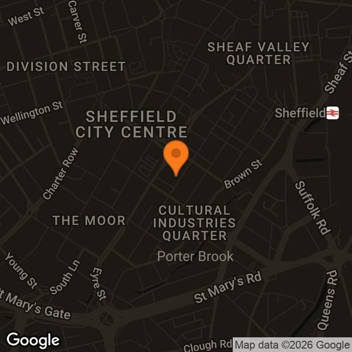 Map showing Leonardo Hotel Sheffield