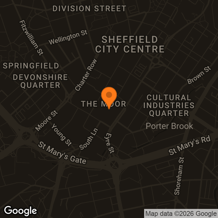 Map showing Moor Market Public Toilets