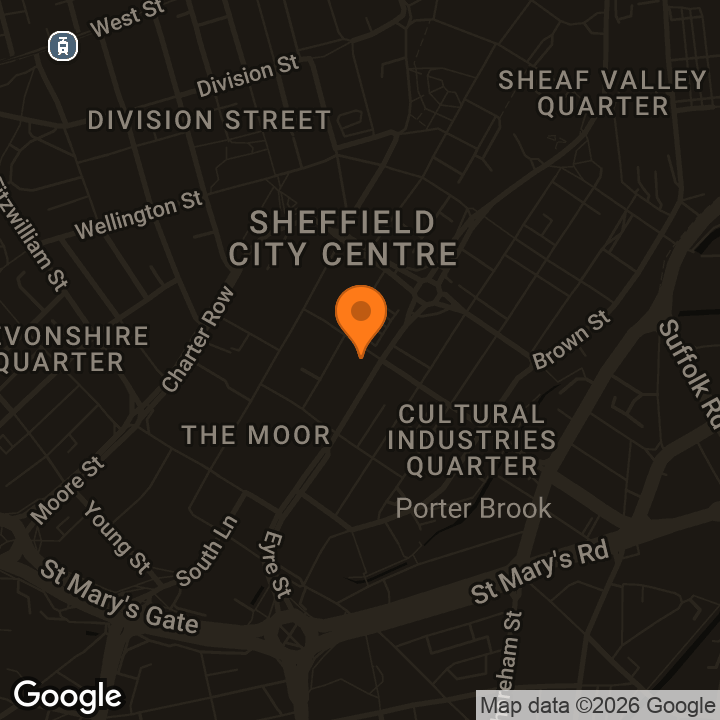 Map showing Network Sheffield 14 16 Matilda Street S14qd