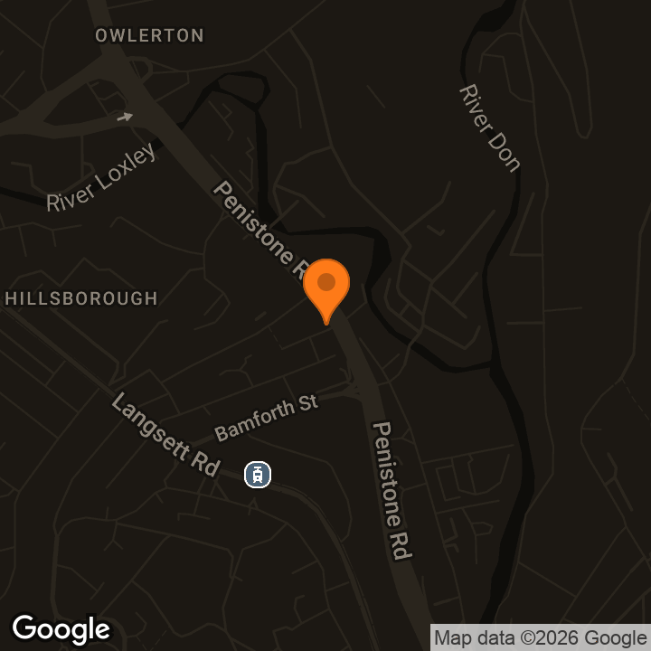 Map showing New Barrack Tavern Sheffield