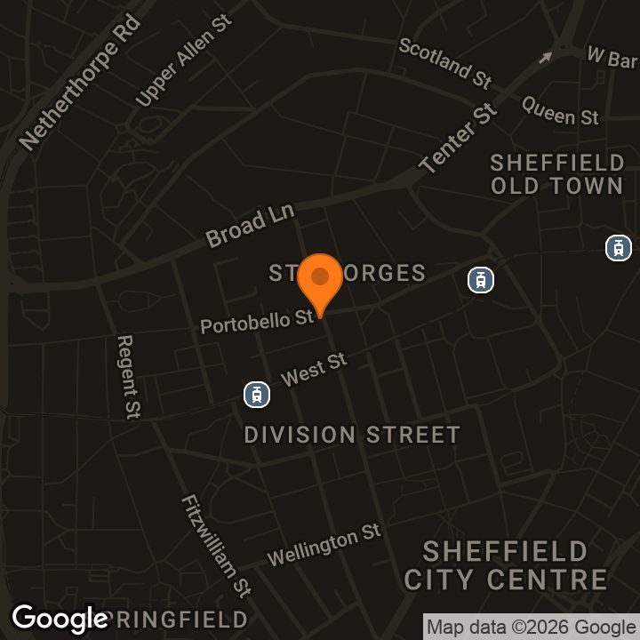 Map showing ONYX Sheffield