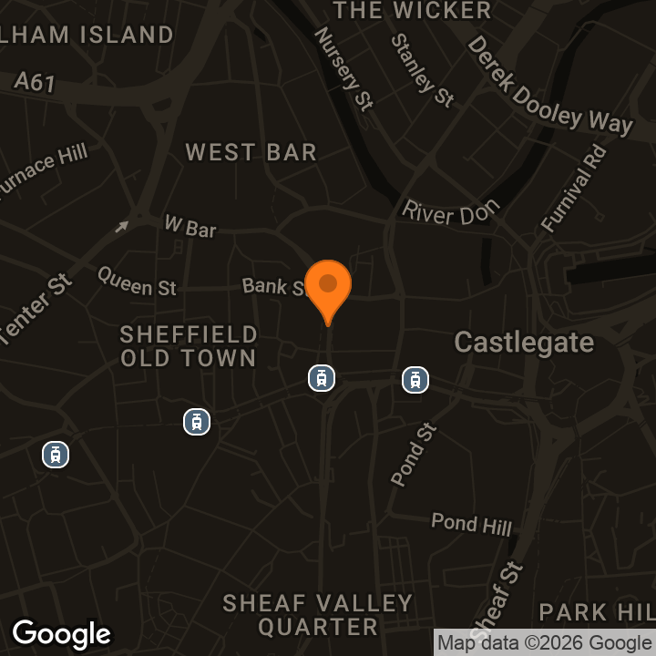Map showing Premier Inn Sheffield City Centre (Angel Street)
