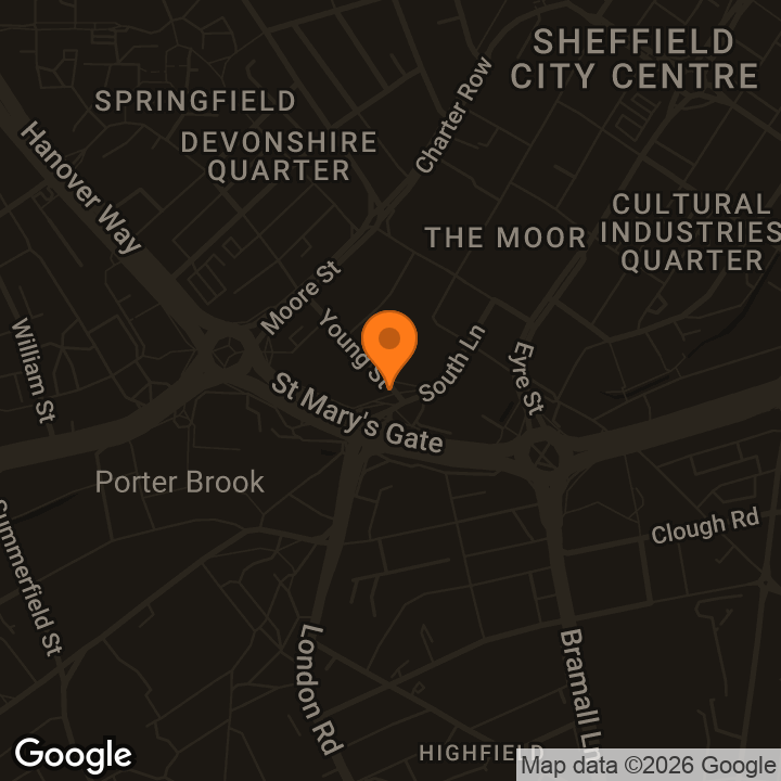 Map showing Premier Inn Sheffield City Centre (St Mary’s Gate)