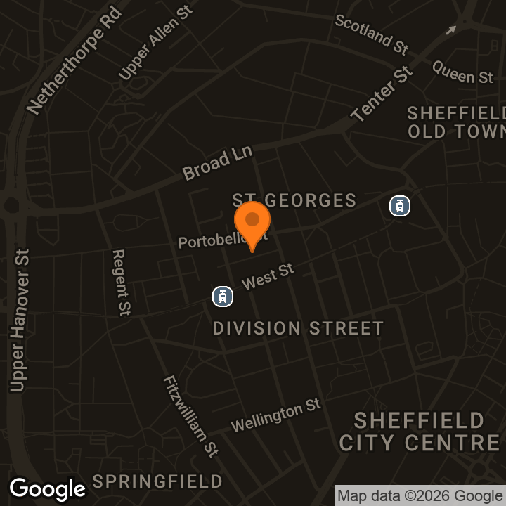 Map showing Secret Venue Sheffield