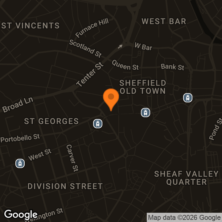 Map showing Sheffield Blood Donor Centre