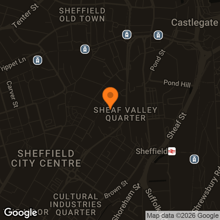 Map showing Sheffield Central Library