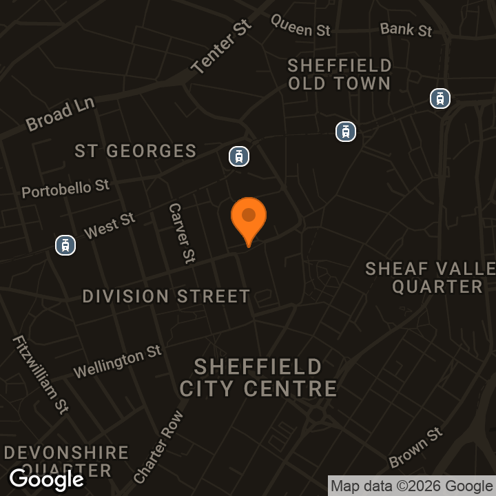 Map showing Sheffield City Hall (Memorial Hall)