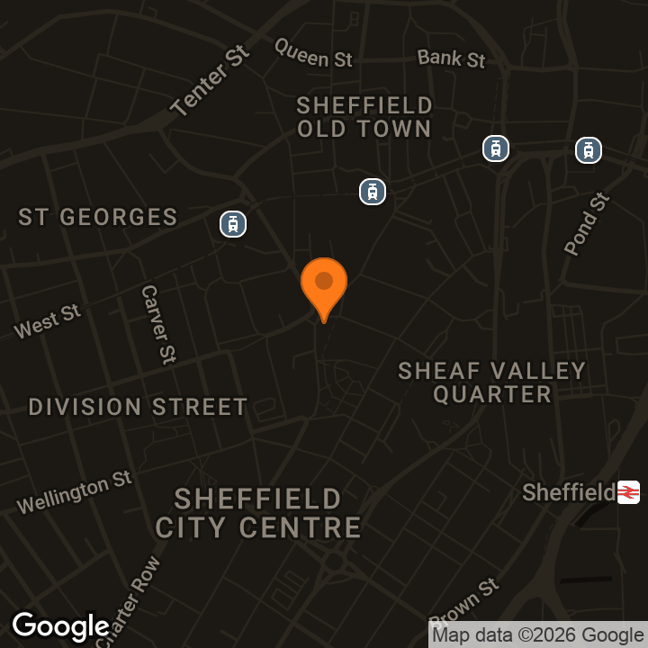 Map showing Sheffield City Walk-In Centre