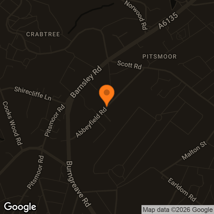 Map showing Sheffield Community Toolbank