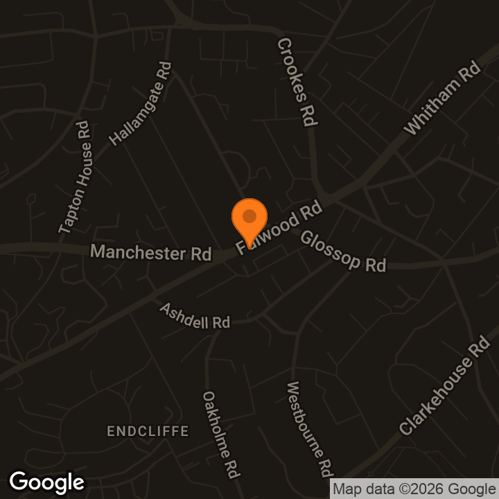 Map showing Sheffield Late Night Pharmacy