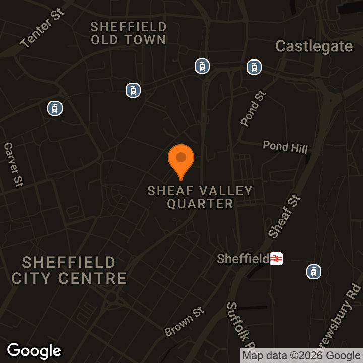Map showing Sheffield Library Theatre