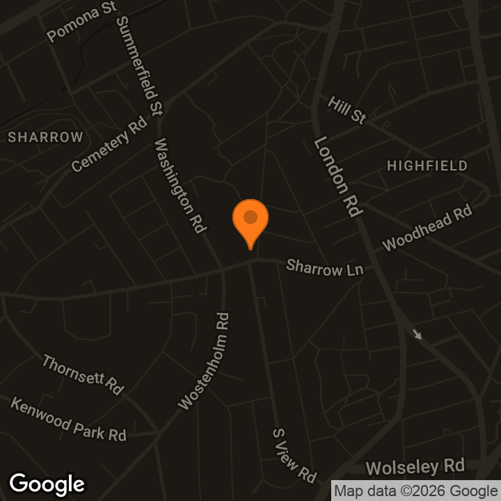 Map showing Sheffield Mind Wellbeing Centre