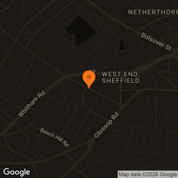 Map showing Sheffield Parkour & Freerunning