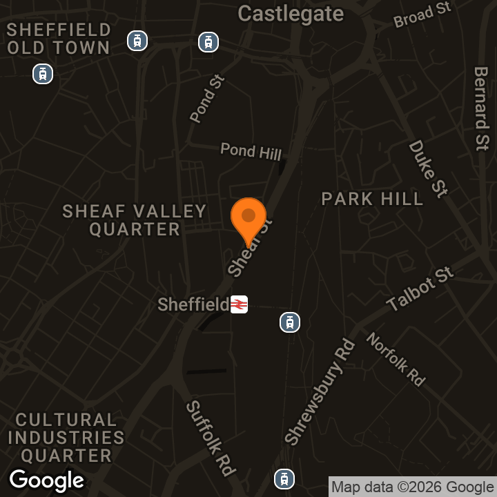 Map showing Sheffield Station Water Fountain