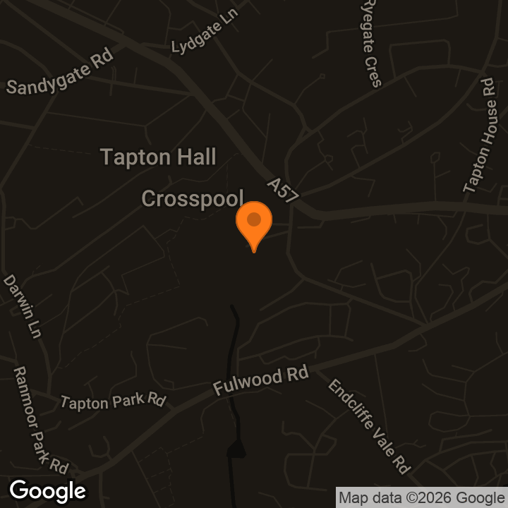 Map showing Tapton Hall