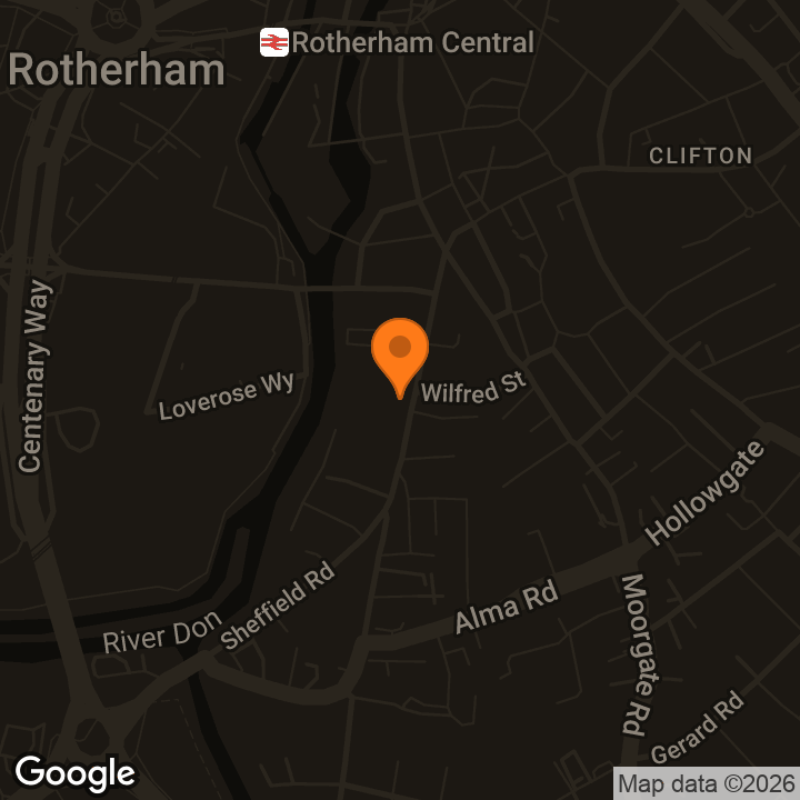 Map showing The Cutlers Arms
