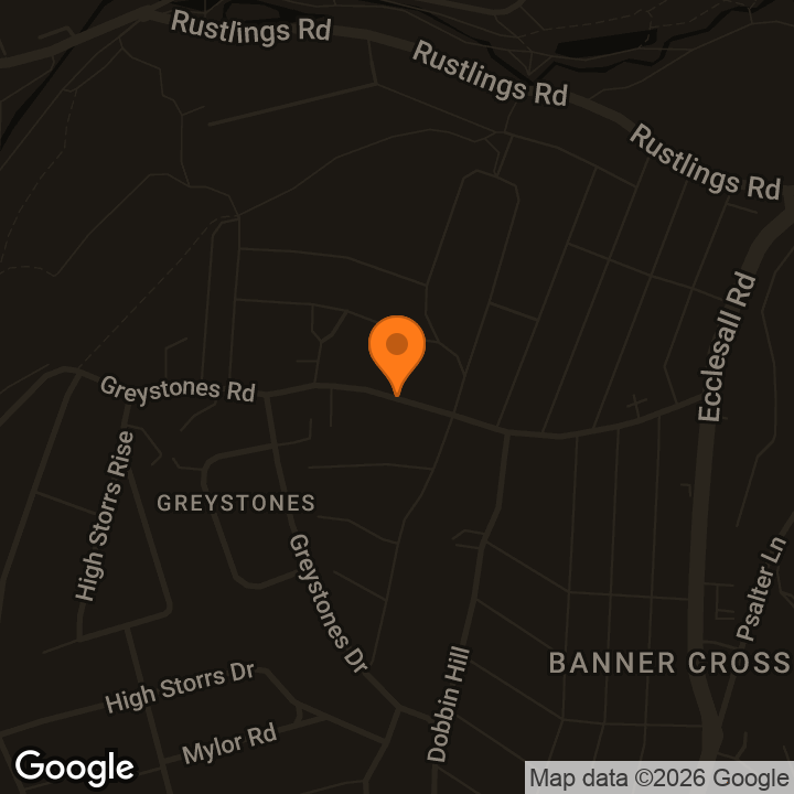 Map showing The Greystones