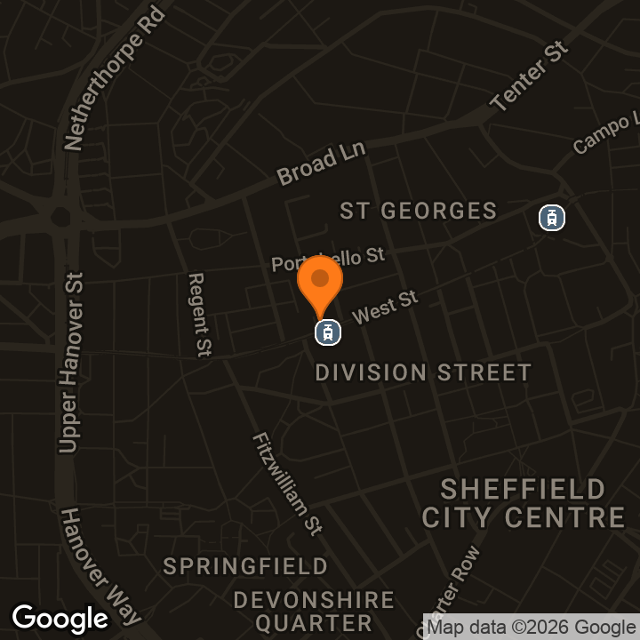 Map showing The Hallamshire Hotel
