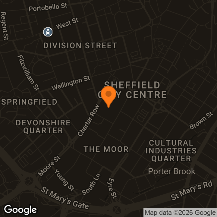 Map showing The Moor