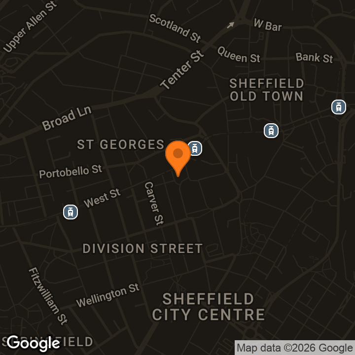 Map showing The Slug And Lettuce Sheffield