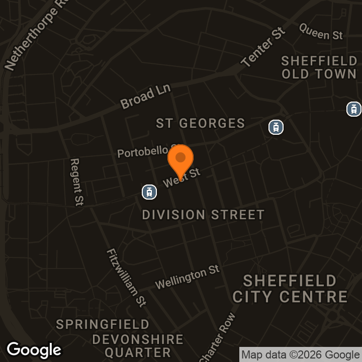 Map showing Various Sheffield Venues