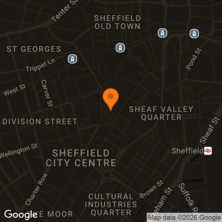 Map showing Various Venues, Sheffield