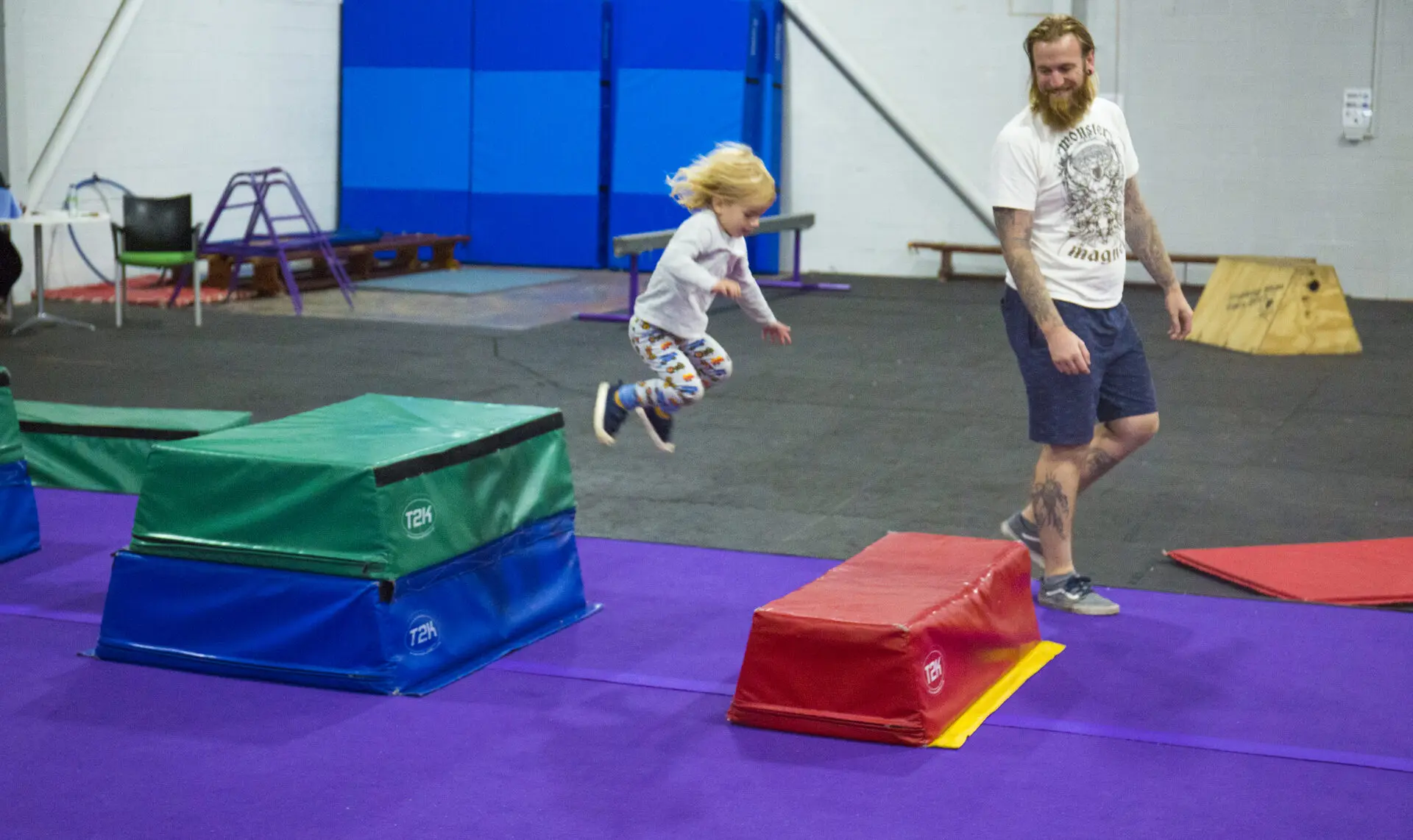 Nova Ninjas session on the soft blocks at NovaCity Centre Rotherham