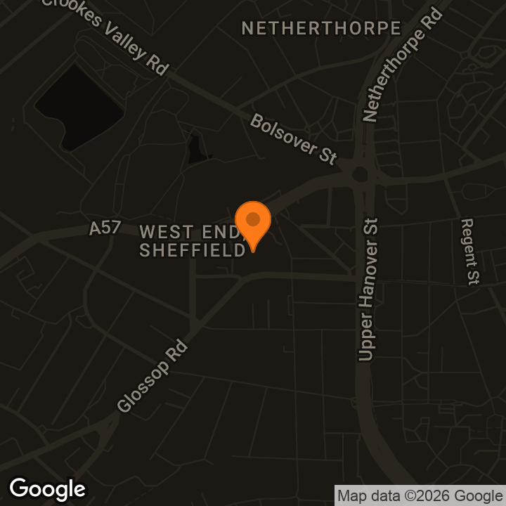Map showing Sheffield Student Union
