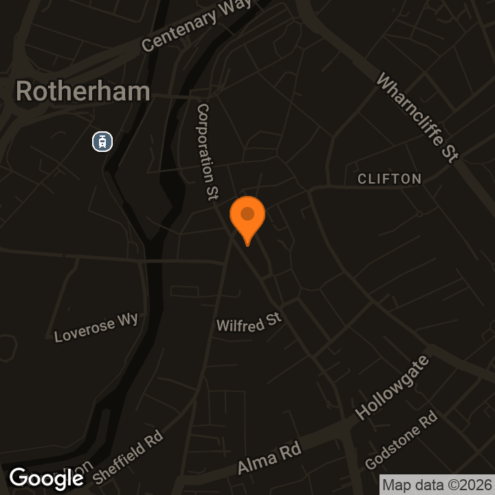 Map showing The Empire Theatre, Rotherham