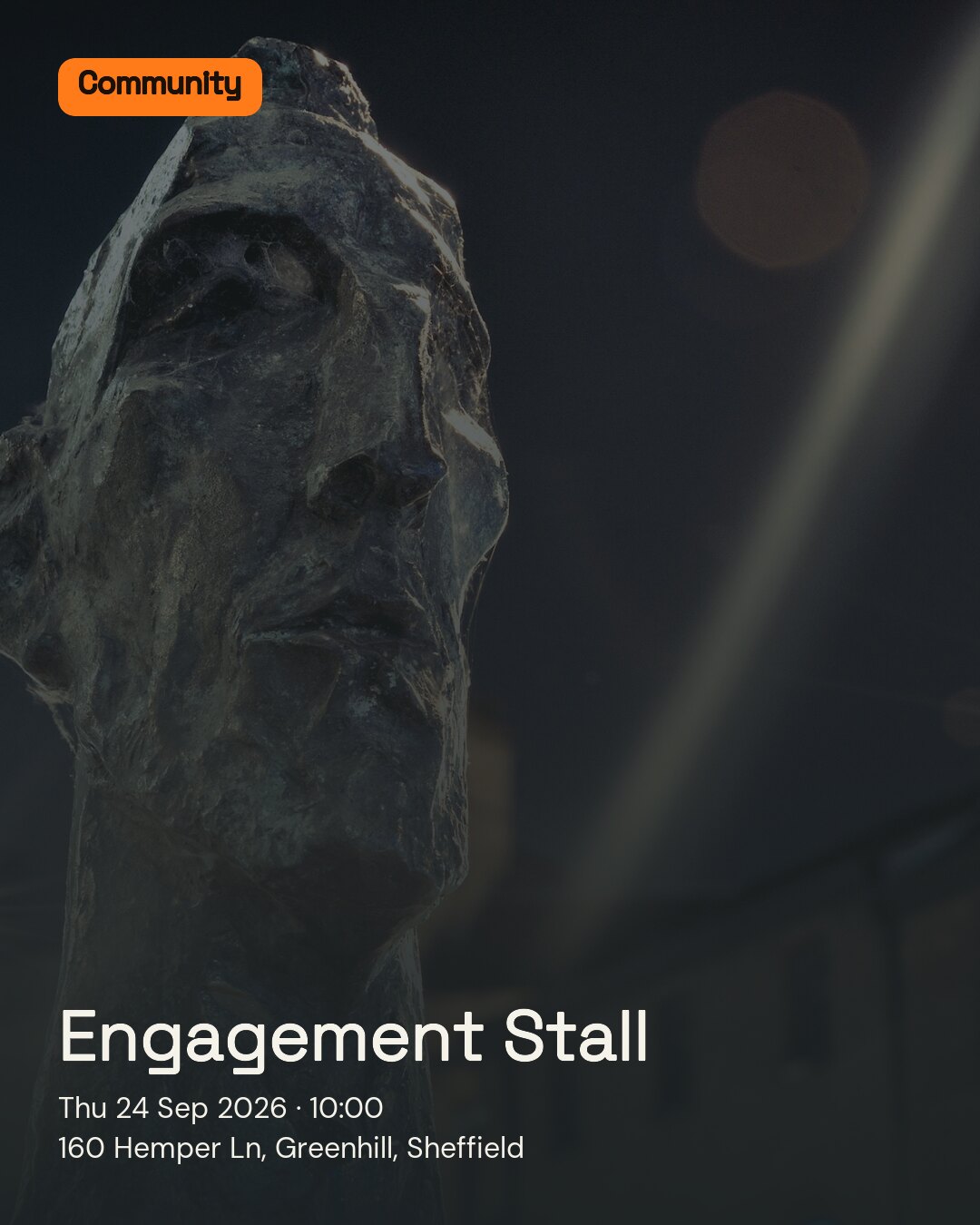 Engagement Stall. Thu 24 Sep 2026. 160 Hemper Ln, Greenhill, Sheffield.
