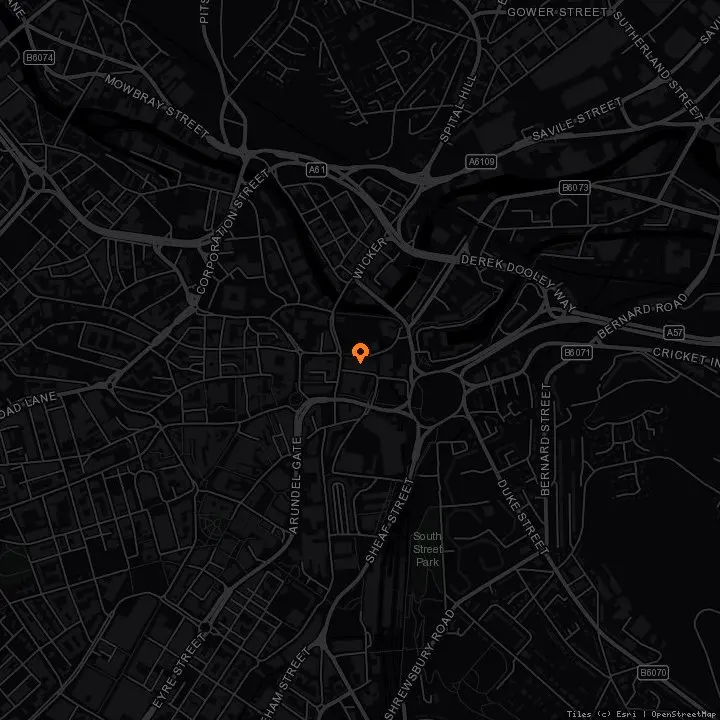 Map showing Delicious Clam · Delicious Clam, Exchange Street, Sheffield, S2 5TS