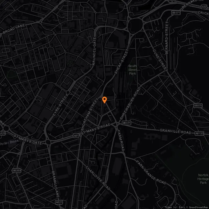 Map showing Electric Studios · Electric Studios, Sheffield, S1 4SE