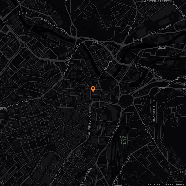 Map showing National Videogame Museum · National Videogame Museum, Angel Street, Sheffield, S3 8LN