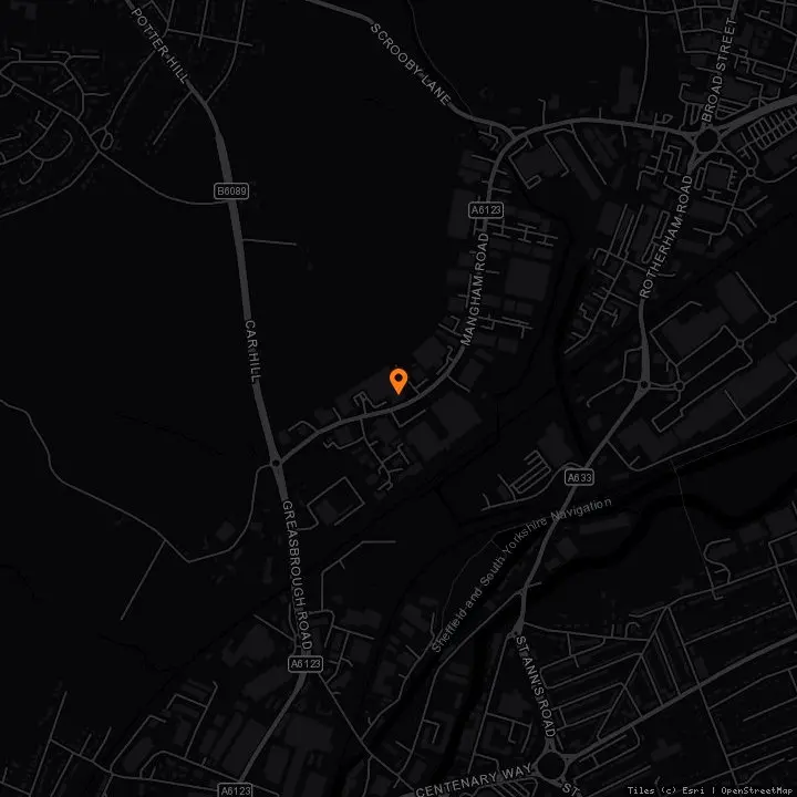 Map showing Nova City Rotherham