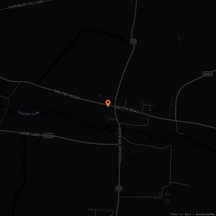 Map showing Oldcotes Car Boot & Sunday Market · A634 Blyth Road, Oldcotes, Worksop, S81 8JE