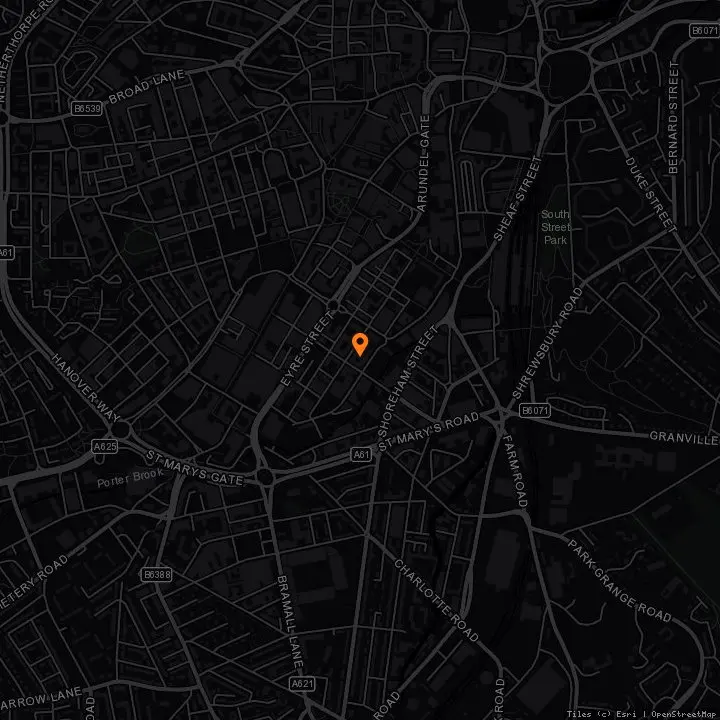 Map showing Sidney and Matilda · Sidney and Matilda, 46 Sidney Street, Sheffield, England, S1 4RH