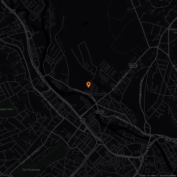 Map showing SYSheffield (Steel Yard) · SYSheffield (Steel Yard), Sheffield, S3 8AS