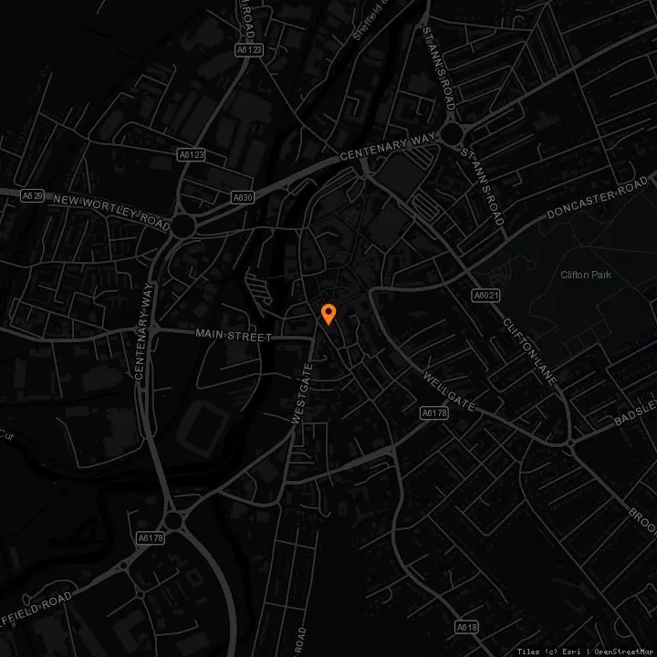 Map showing The Empire Theatre, Rotherham