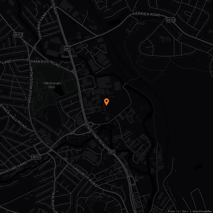 Map showing The OEC · The OEC, Sheffield, S6 2DE