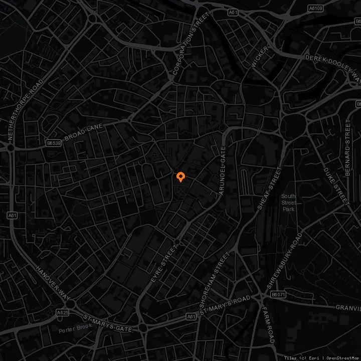 Map showing Victoria Hall